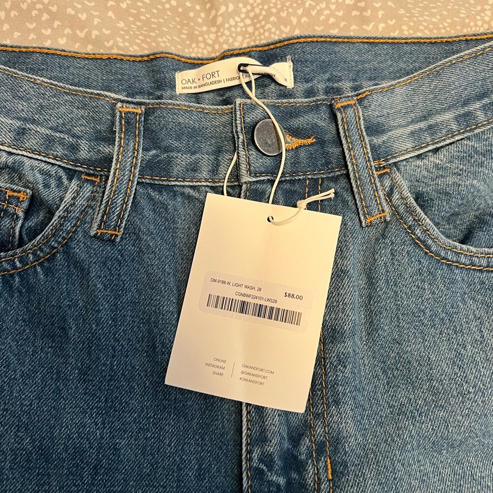 Oak and Fort Split Hem Denim Jean - in 28L - Picture 6 of 6